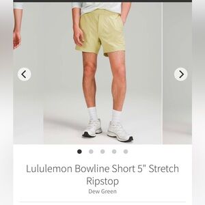 Lululemon Dew Green Bowline Shorts